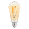 LED filament bulb, dimmable, 4W, E27, 2500K, 220-240V AC, amber