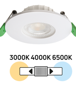 LED downlight for building-in, dimmable, 6W, 3000K/4000K/6500K, 220-240V AC, IP44