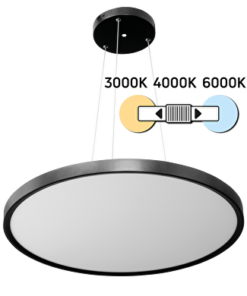 LED Slim ceiling lamp, black, 40W, 3000K/4000K/6000K, 220V-240V AC, IP20