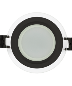 LED black glass panel for building-in round, 6W, 4200K, 220V-240V AC, IP44