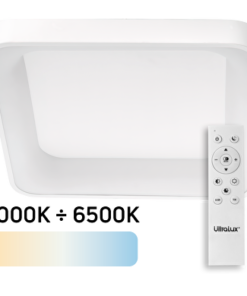 LED dimmable CCT ceiling lamp with remote control, white, max. 72W, 3000K-6500К, 220-240V AC, square, IP20