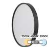 LED CCT ceiling lamp, black, 24W, 3000K/4000K/6500К, 220-240V AC, round, IP20