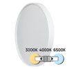 LED CCT ceiling lamp, white, 18W, 3000K/4000K/6500К, 220-240V AC, round, IP20