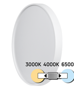 LED CCT ceiling lamp, white, 18W, 3000K/4000K/6500К, 220-240V AC, round, IP20
