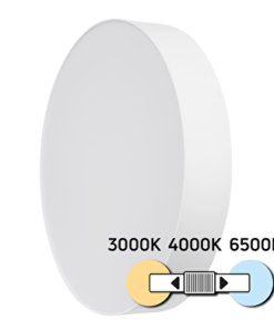 LED CCT ceiling lamp, white, 36W, 3000K/4000K/6500К, 220-240V AC, round, IP20