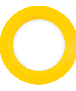LED panel for building-in, round, yellow frame, 6W, 2700K, 220V-240V AC